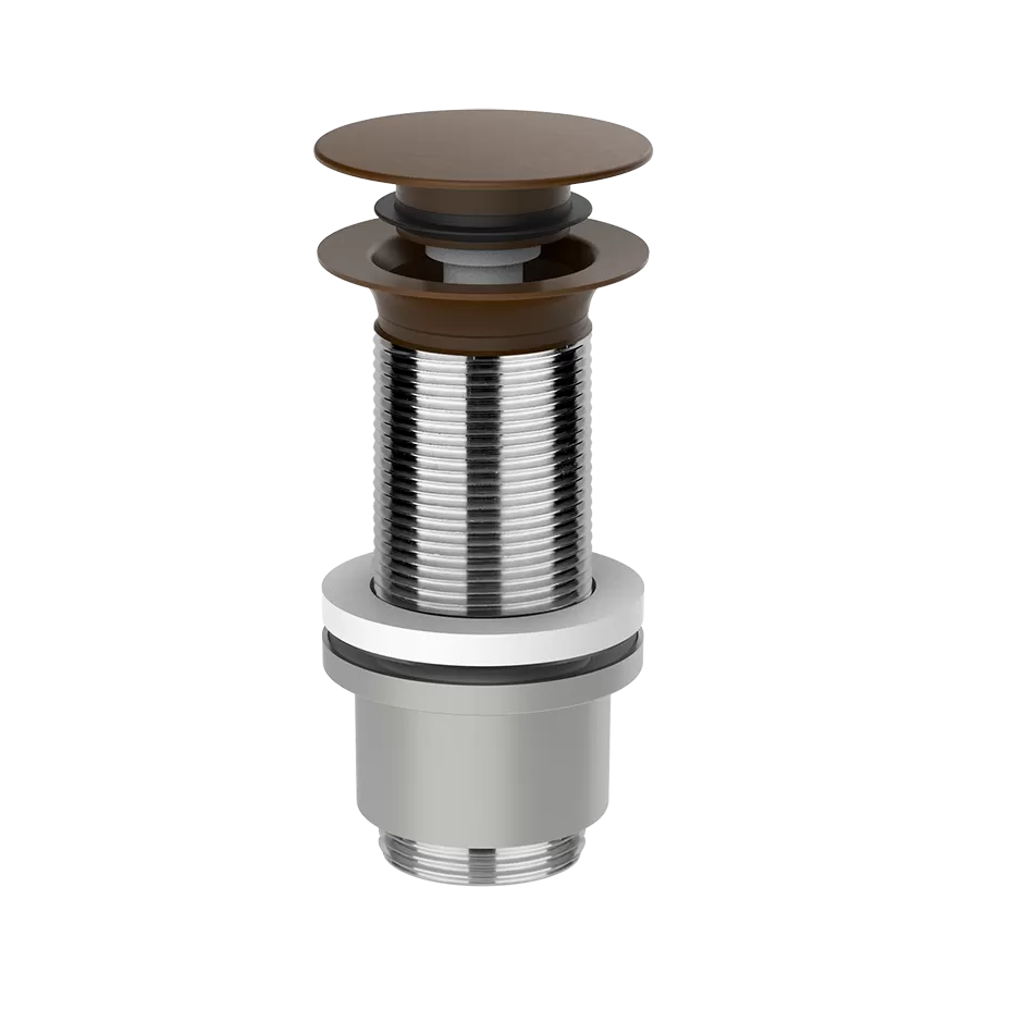 01433.845 Сливной патрубок для раковины 2-в-1 'Stop&Go': отвинчиваемый и заменяемый, всегда открытый механизм — все в одном корпусе.