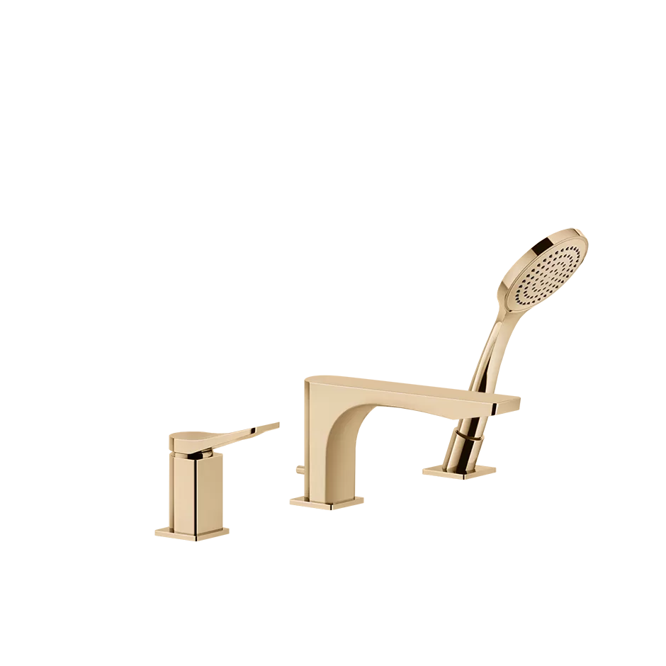 Смеситель на борт ванны 3 отверстия с изливом и душевым набором RILIEVO 735 Warm Bronze PVD GESSI
