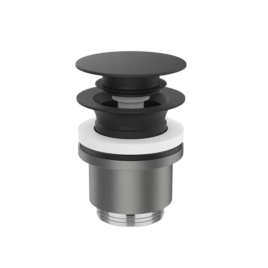 01431.299 Сливной патрубок для раковины 2-в-1 'Stop&Go': отвинчиваемый и заменяемый, всегда открытый механизм — все в одном корпусе.