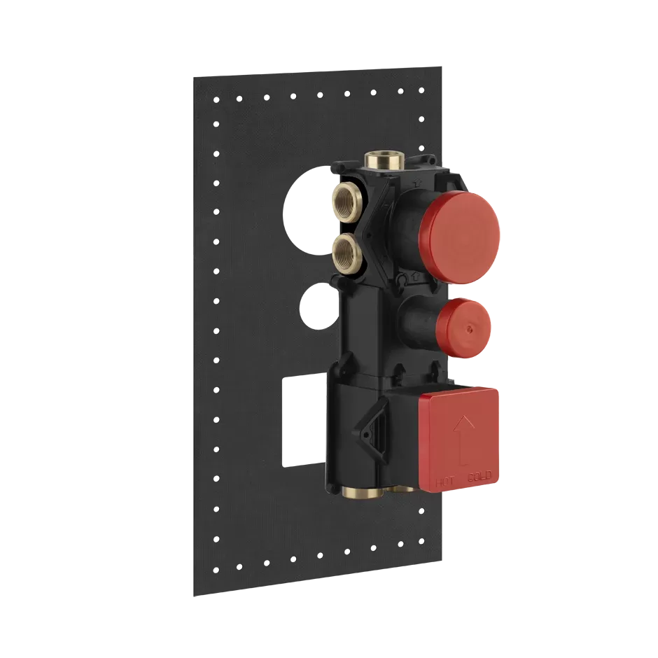 Встраиваемая часть для термостатического смесителя с селектором на 5 выходов высокой производительности