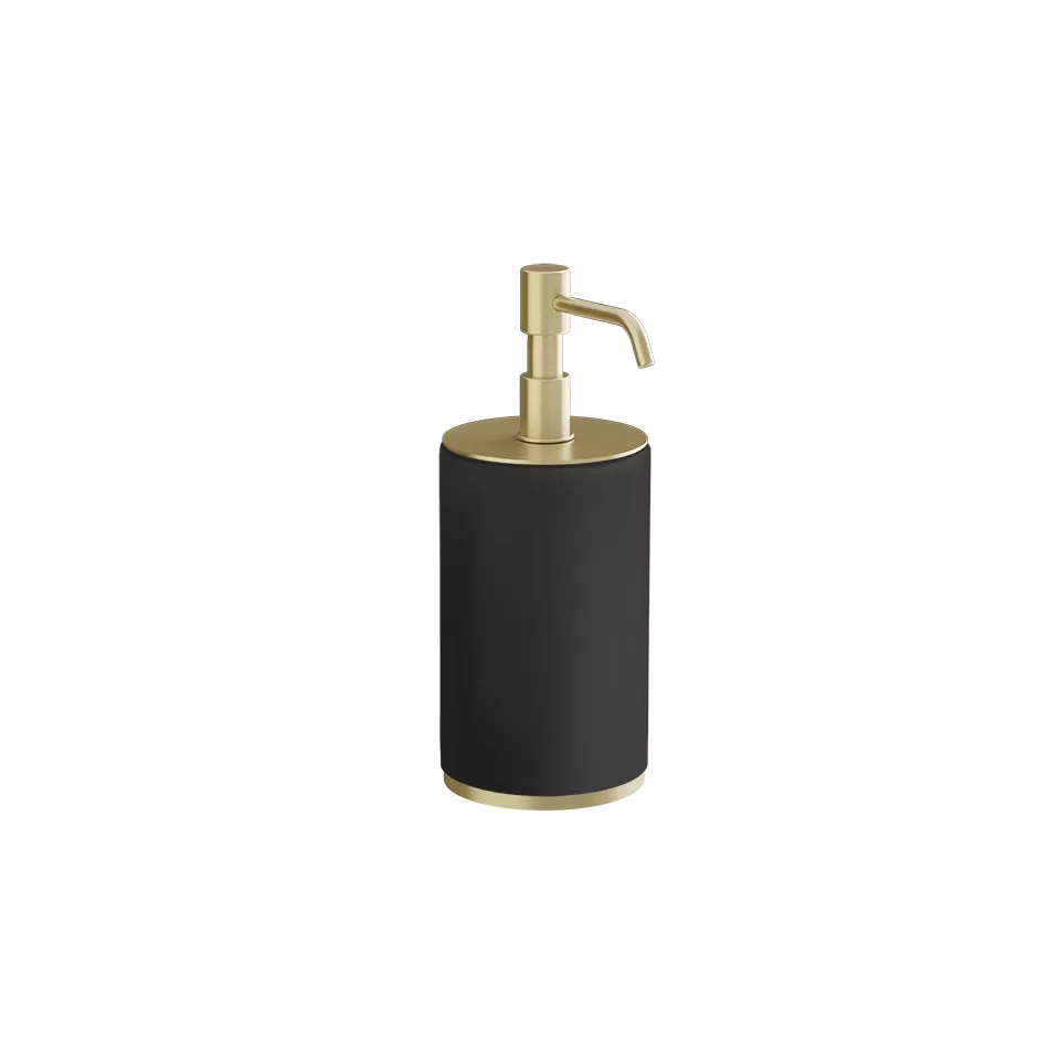 Дозатор для жидкого мыла настольный черное стекло ORIGINI 727 Brushed Brass PVD GESSI