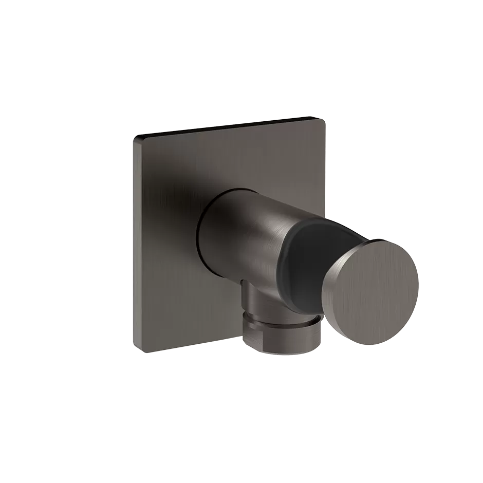 Подключение для душевого шланга с держателем INVERSO 707 Black Metal Brushed PVD GESSI