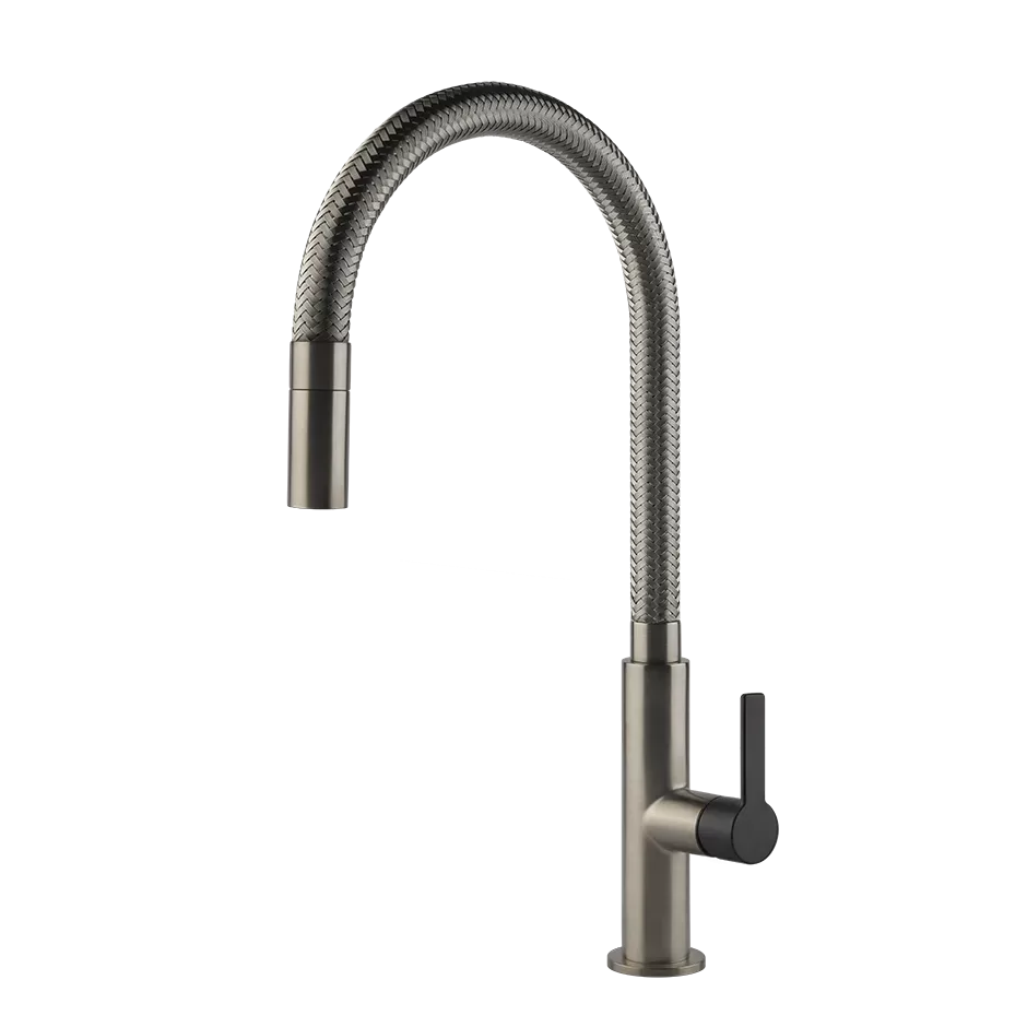 Смеситель для кухни вытяжной излив MESH 149 Finox Brushed Nickel GESSI