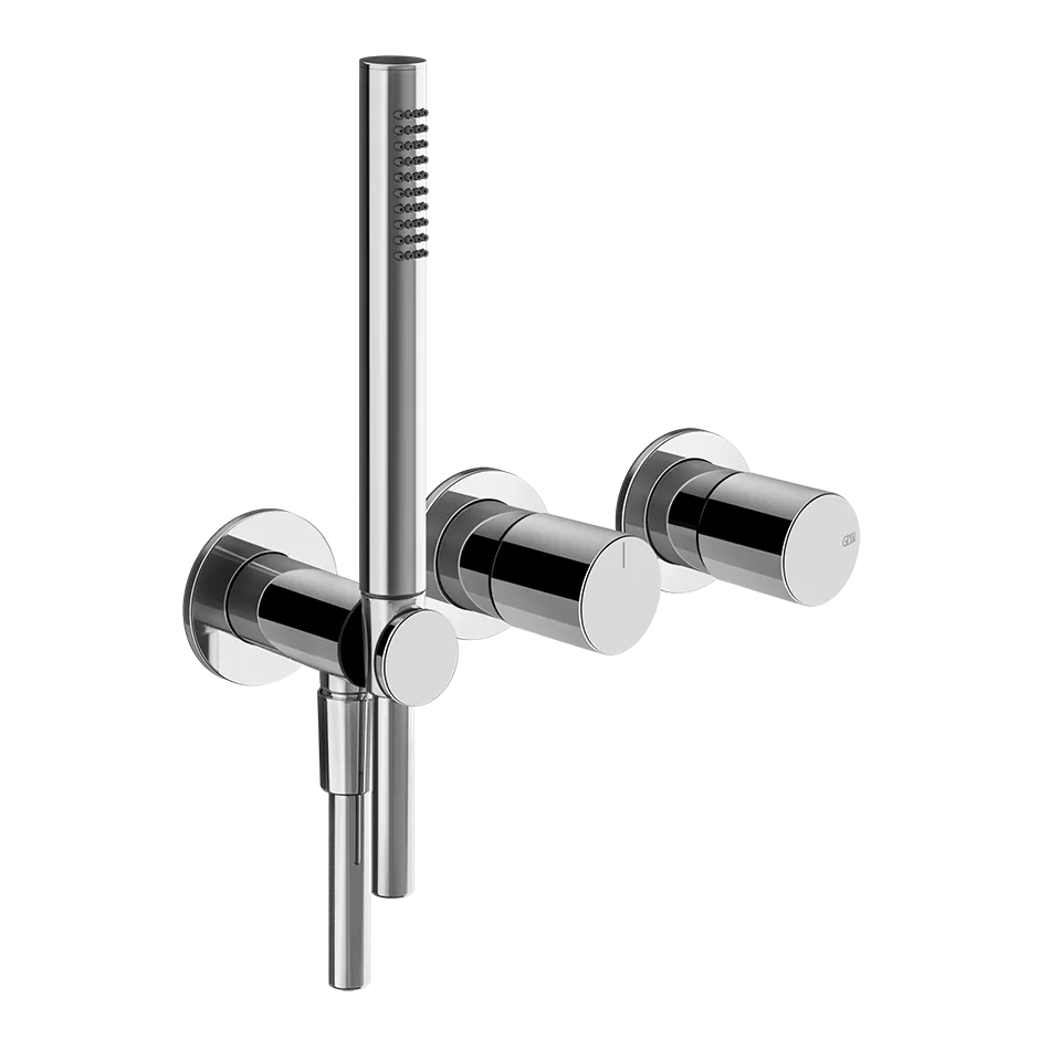 Смеситель для ванны/душа скрытого монтажа с душевым набором внешняя часть 2 потока HABITO UNITO 031 Chrome GESSI