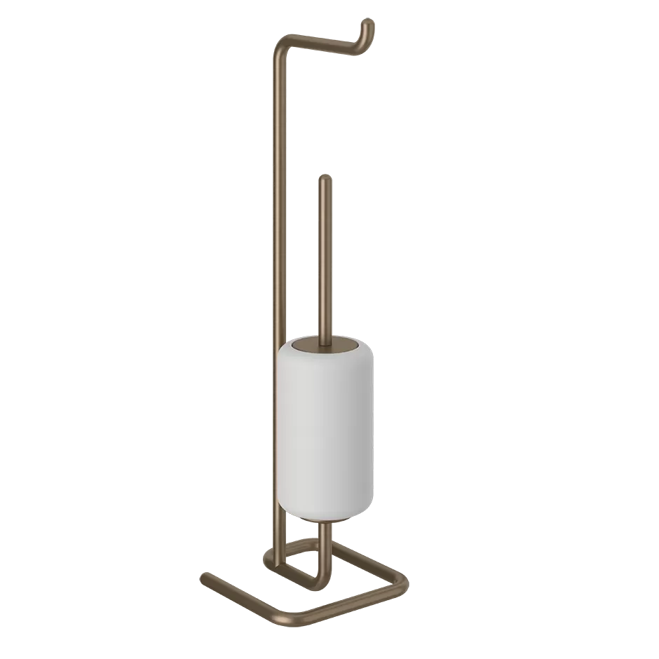 38067.761 Белый напольный набор GRES с держателем для рулона бумаги и держателем для кистей.