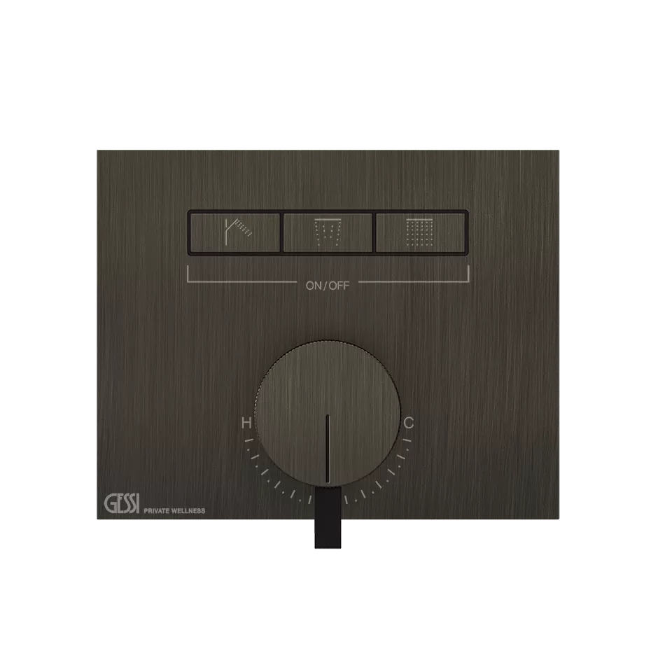 Смеситель для ванны/душа скрытого монтажа внешняя часть 3 потока HI-FI MIXER 187 Aged Bronze GESSI