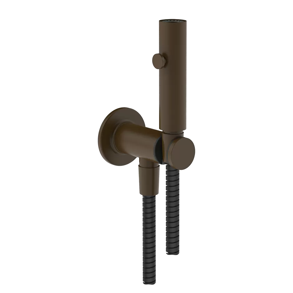 Гигиенический душ со шлангом держателем и скрытым подключением без смесителя INCISO 845 Dark Bronze GESSI