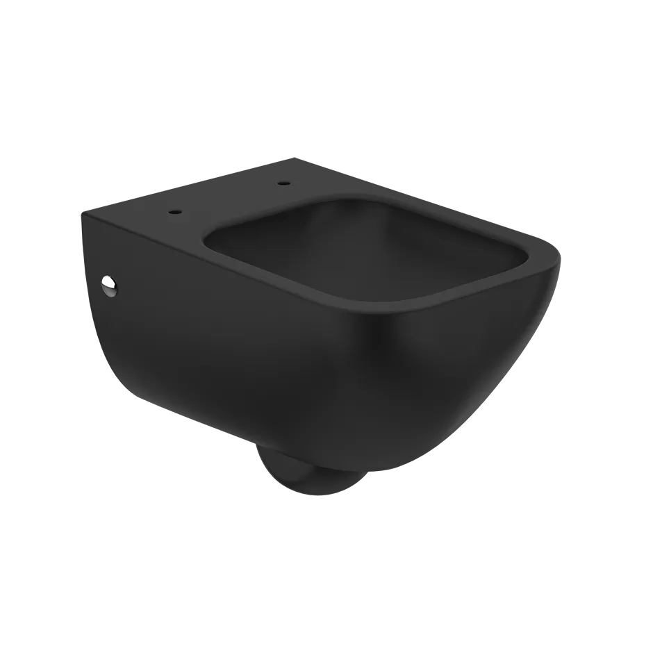 Подвесной керамический унитаз (6 л), сифон встроен. Петли плавного закрывания и сиденье не входят в комплект