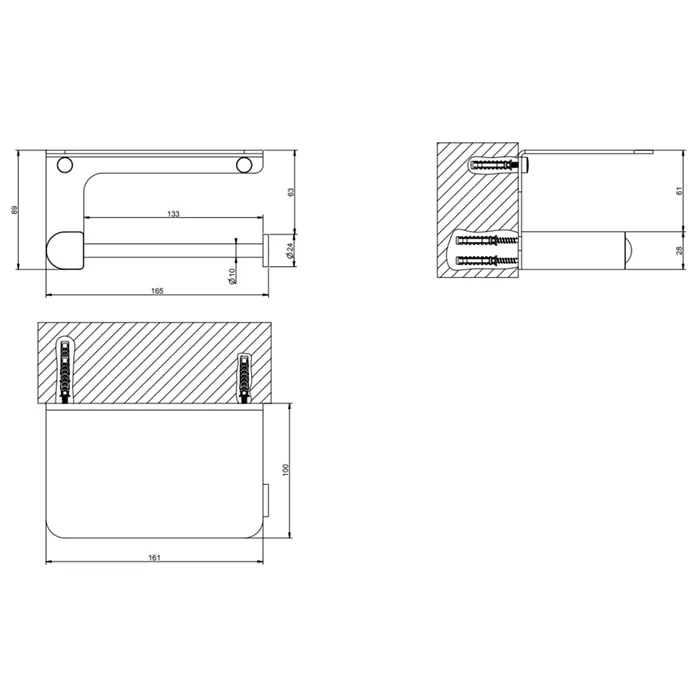 Настенный держатель для туалетной бумаги с крышкой