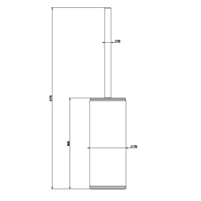 Ершик напольный белая колба GESSI316 239 Steel Brushed GESSI