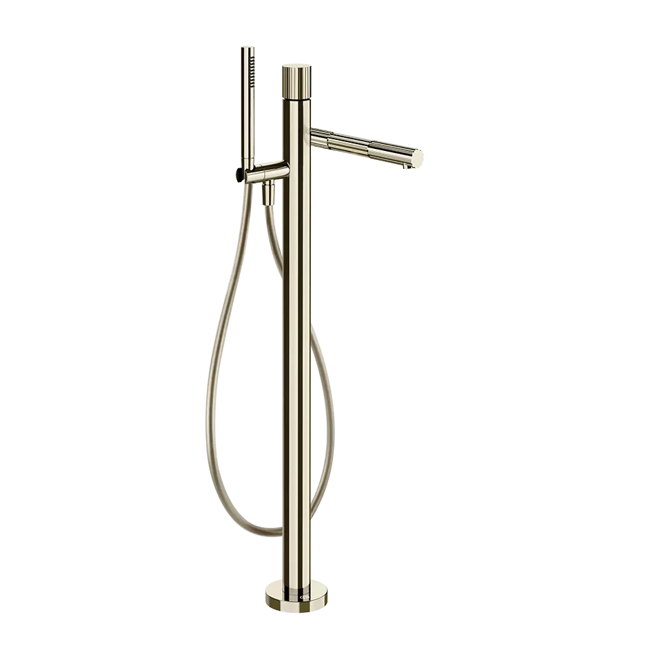 Смеситель для ванны напольный с душевым набором GESSI INCASTRI 720 Nickel PVD