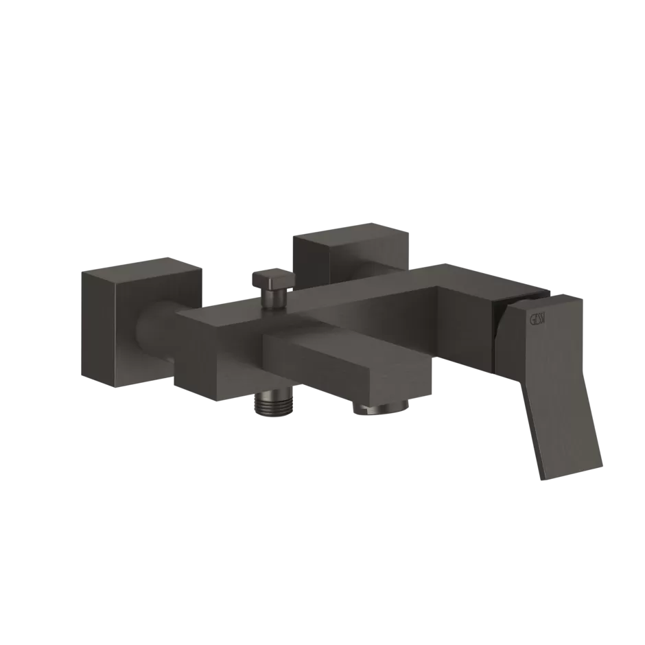 Смеситель для ванны настенный RETTANGOLO K 707 Black Metal Brushed PVD GESSI