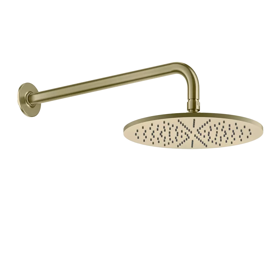 Верхний душ Ø301 настенный монтаж тропический ливень INCISO 727 Brushed Brass PVD GESSI