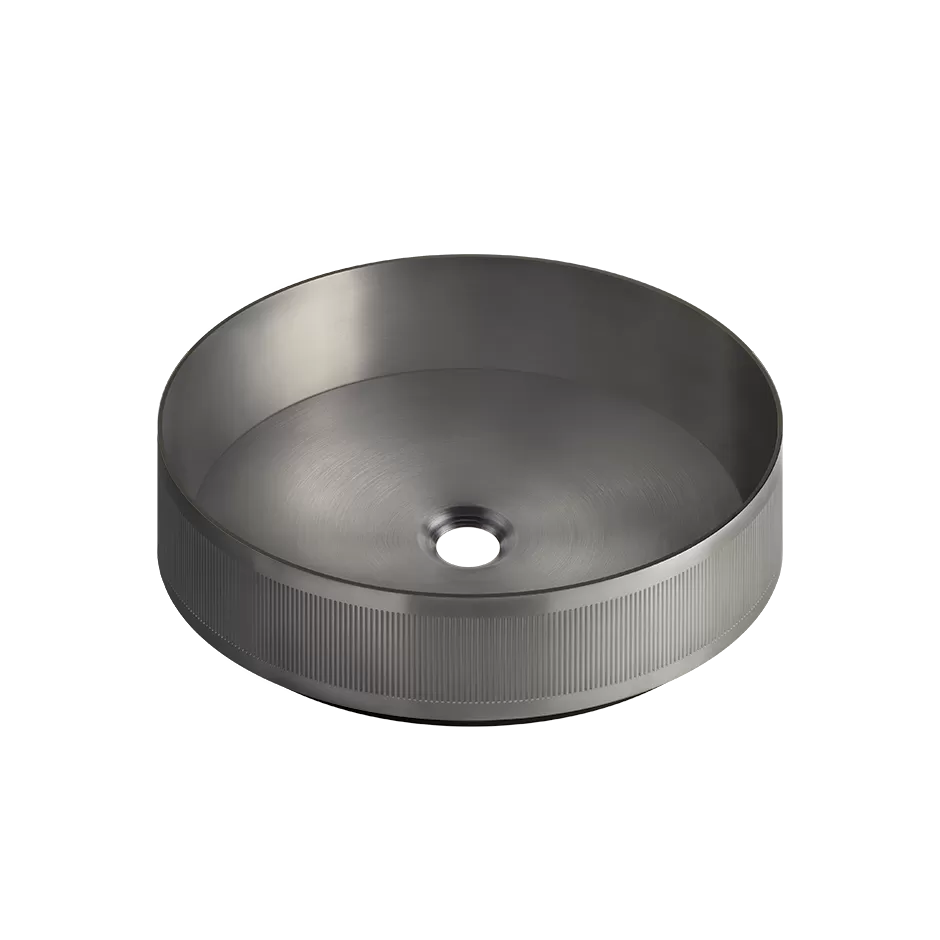 Накладная раковина Ø400mm из нержавеющей стали без слива-перелива RIGATO