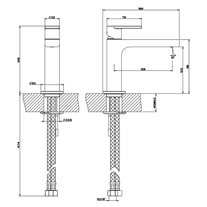 Смеситель для раковины EMPORIO VIA MANZONI 299 Black XL GESSI