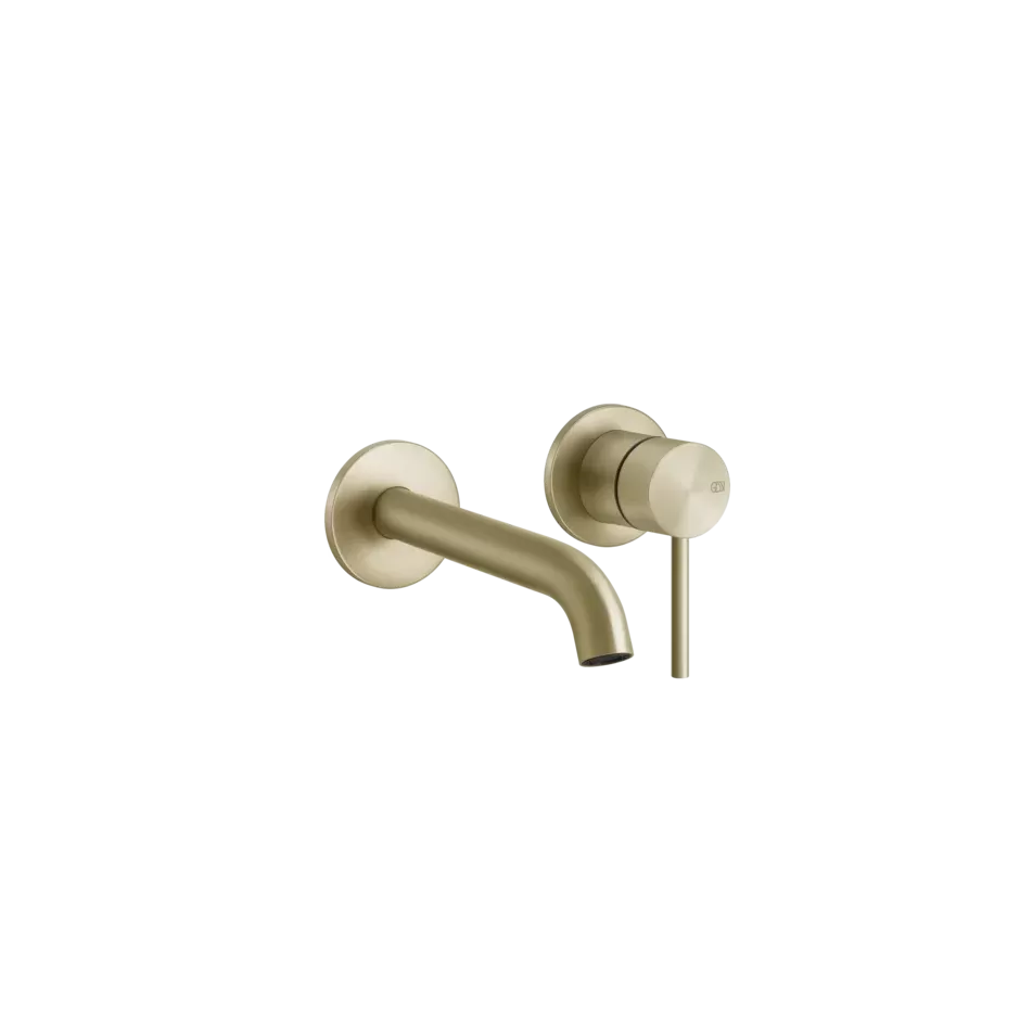 Смеситель для раковины настенный скрытого монтажа с длинным изливом FLESSA 727 Brushed Brass PVD GESSI