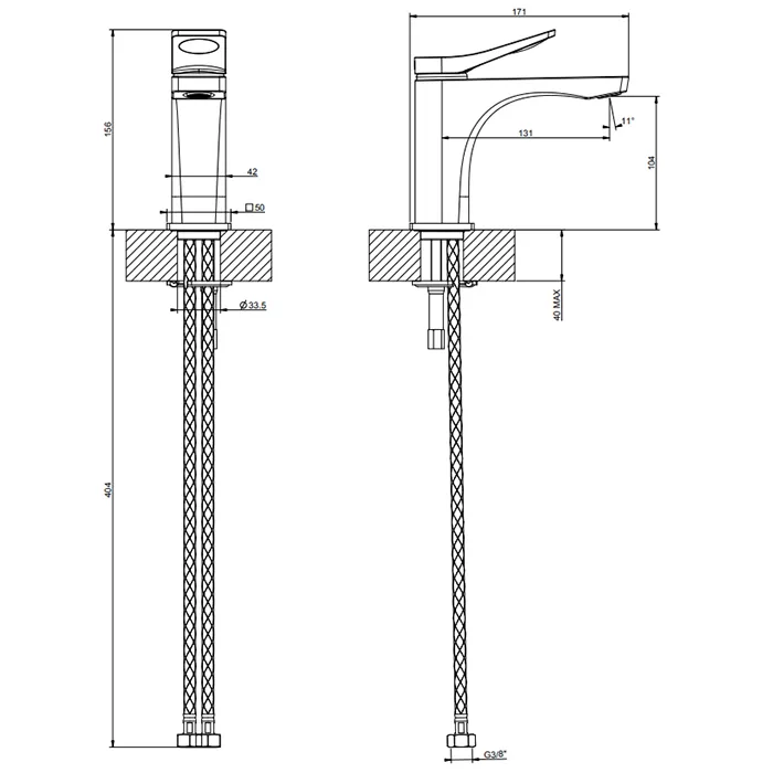 Смеситель для раковины RILIEVO 299 Black XL GESSI
