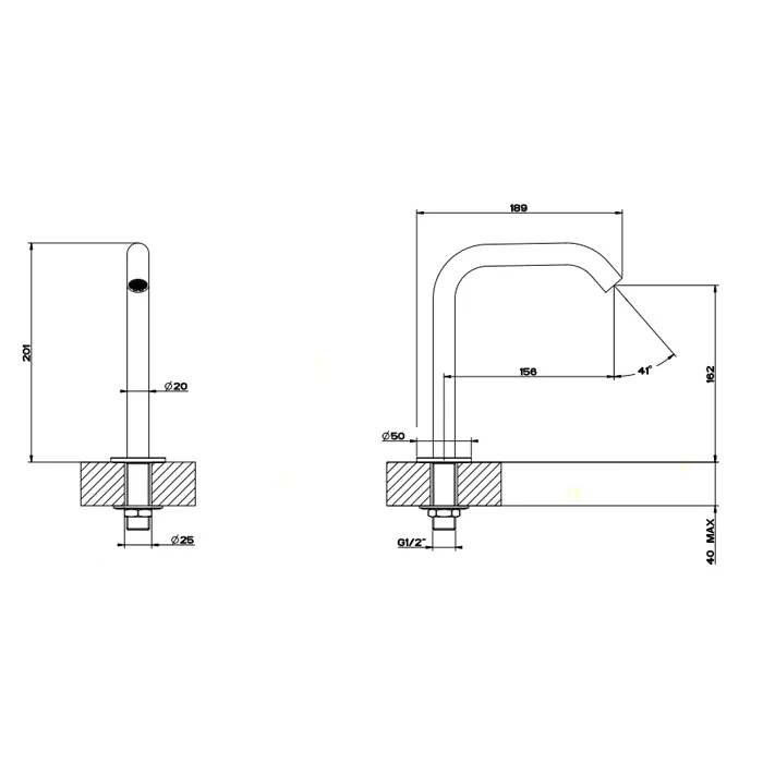 Излив на столешницу средний GESSI316 FLESSA 239 Steel Brushed GESSI
