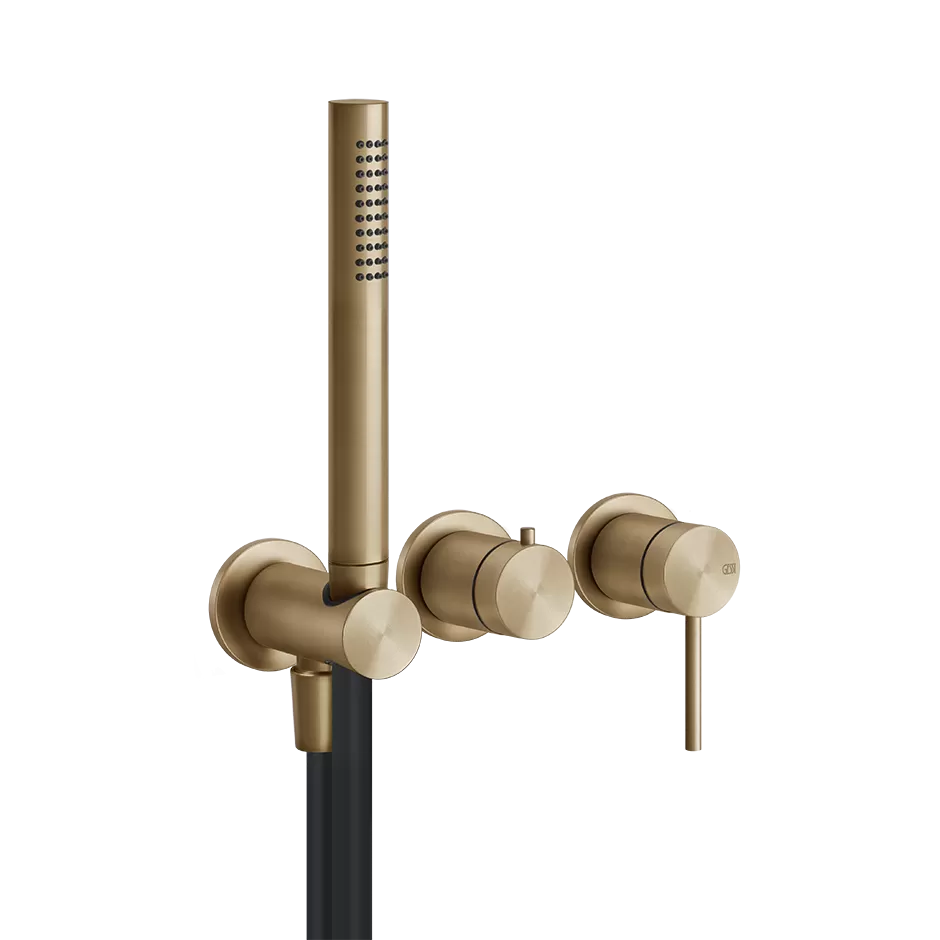 Смеситель для ванны/душа скрытого монтажа с душевым набором внешняя часть 2 потока GESSI316 726 Warm Bronze Br. PVD GESSI
