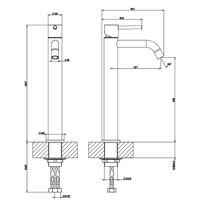 Смеситель для раковины EMPORIO VIA TORTONA 299 Black XL GESSI
