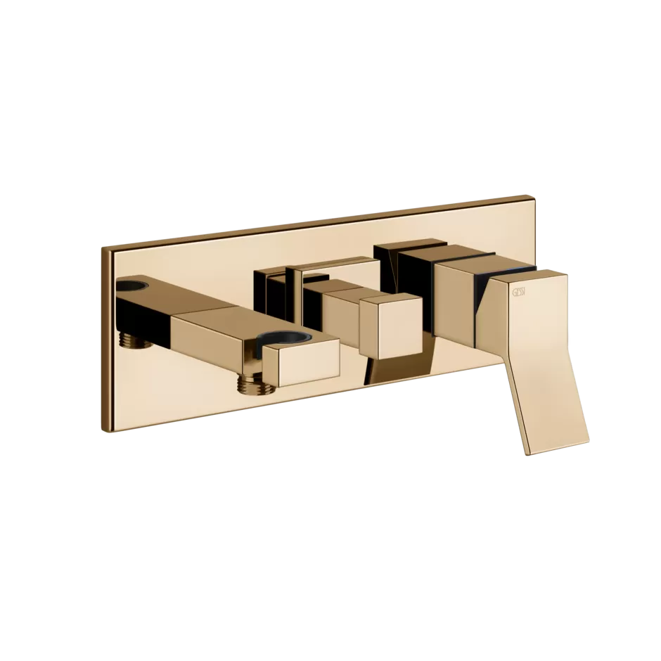 Смеситель для ванны/душа скрытого монтажа с душевым набором внешняя часть 2 потока RETTANGOLO K 735 Warm Bronze PVD GESSI