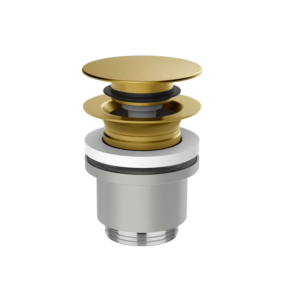 01431.716 Сливной патрубок для раковины 2-в-1 'Stop&Go': отвинчиваемый и заменяемый, всегда открытый механизм — все в одном корпусе.