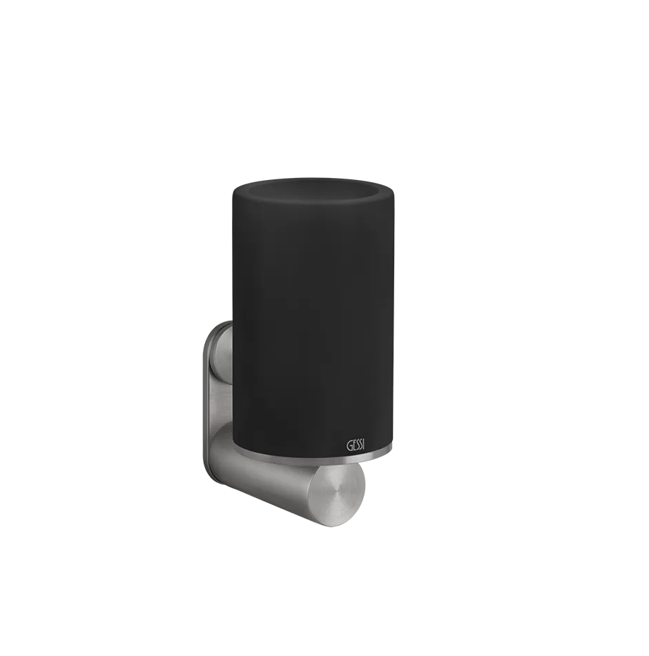 Стакан настенный черное стекло GESSI316 239 Steel Brushed GESSI