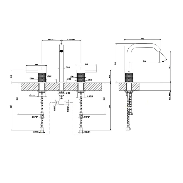 Смеситель для раковины на 3 отверстия MECCANICA 239 Steel Brushed GESSI