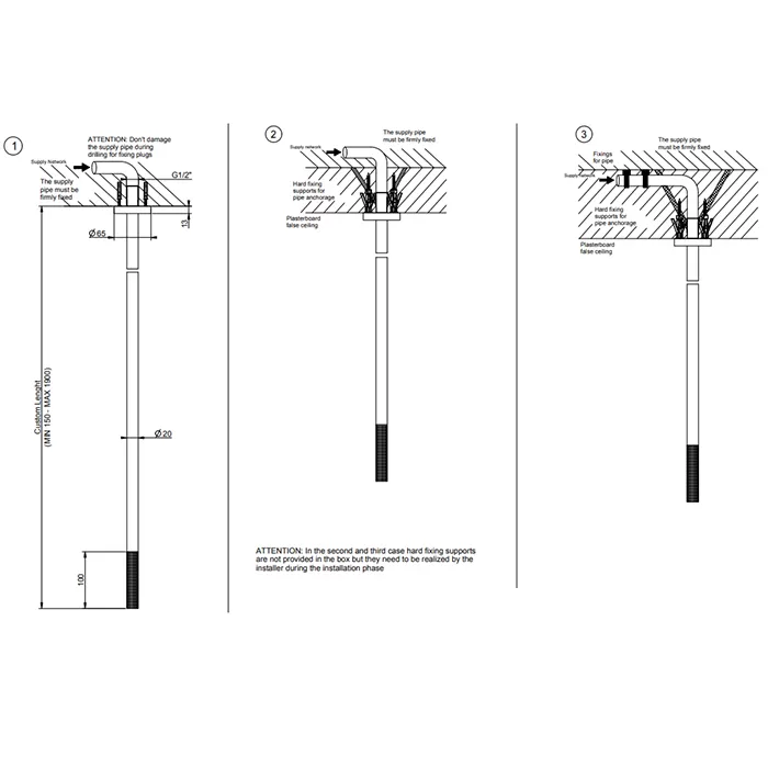 Потолочный излив CESELLO, длина штанги под заказ, комбинируемый с удаленным управлением
