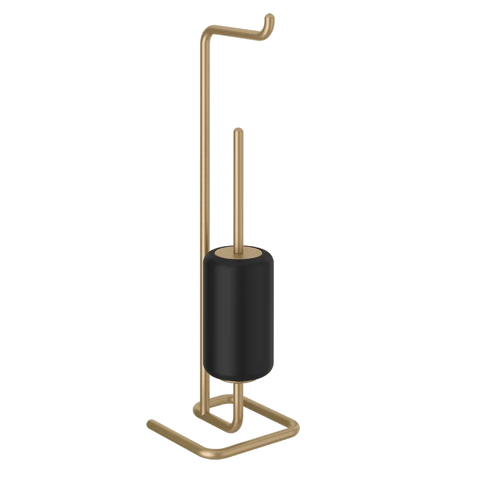 38068.726 Черный напольный набор GRES с держателем для рулона бумаги и держателем для кистей.