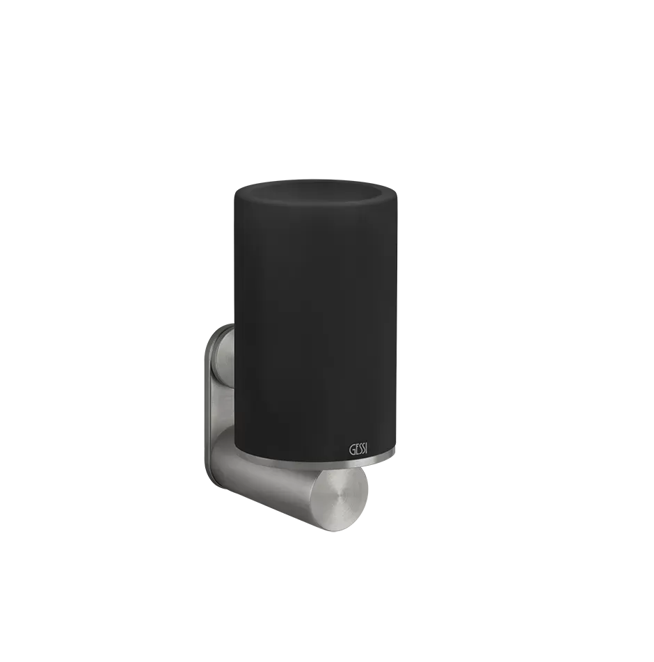 Стакан настенный черное стекло GESSI316 239 Steel Brushed GESSI