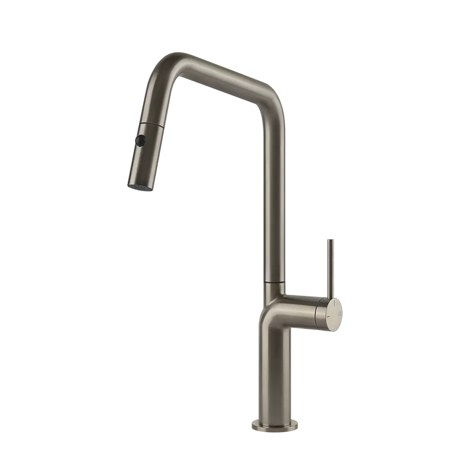 Смеситель для кухни вытяжной излив STELO 149 Finox Brushed Nickel GESSI