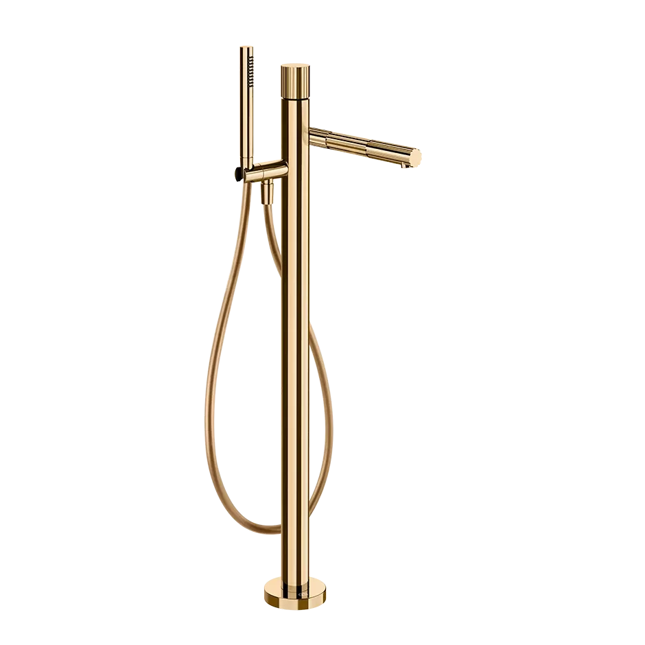 Смеситель для ванны напольный с душевым набором GESSI INCASTRI 735 Warm Bronze PVD
