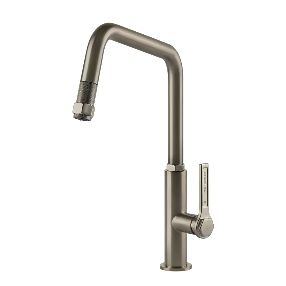 Смеситель для кухни вытяжной излив OFFICINE GESSI 149 Finox Brushed Nickel GESSI