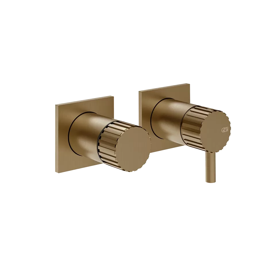Смеситель для ванны/душа скрытого монтажа на 2 потока GESSI INCASTRI 791 Deep Bronze Brushed Pvd
