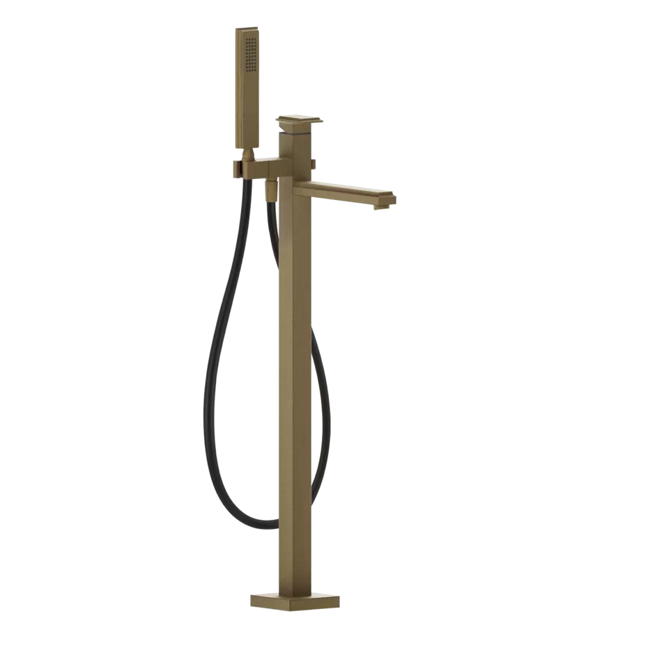 Смеситель для ванны напольный с душевым набором без скрытой части ELEGANZA 713 Antique Brass GESSI