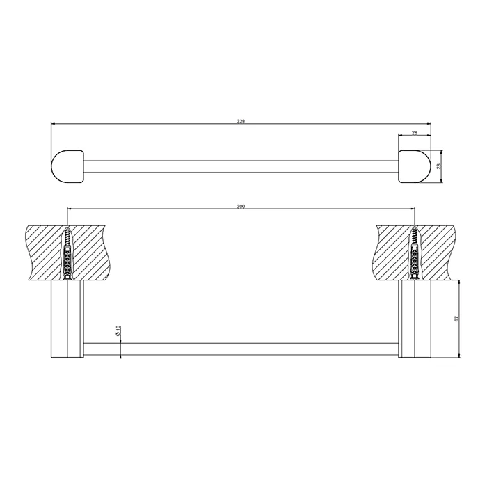 Настенный полотенцедержатель, 30 см