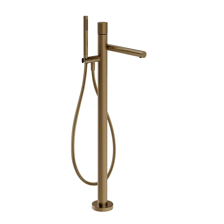 Смеситель для ванны напольный с душевым набором GESSI INCASTRI 791 Deep Bronze Brushed Pvd