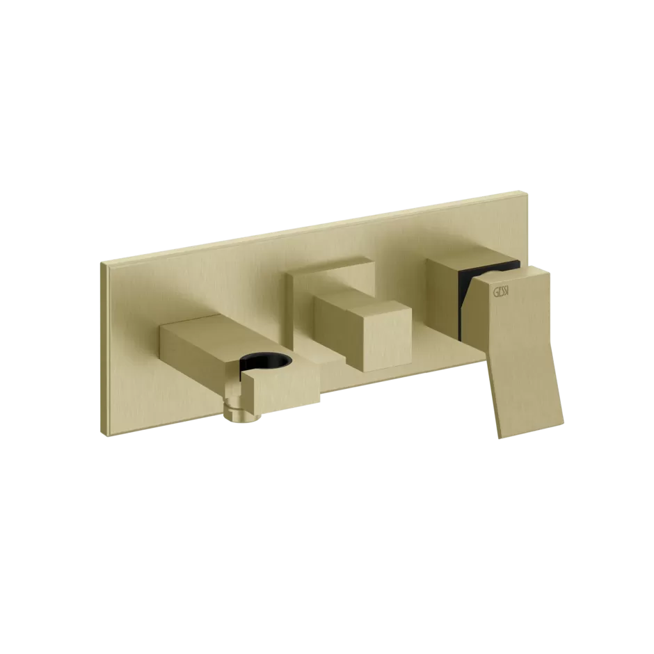 Смеситель для ванны/душа скрытого монтажа с душевым набором внешняя часть 2 потока RETTANGOLO K 727 Brushed Brass PVD GESSI