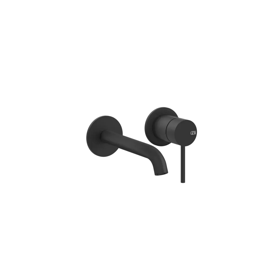 Смеситель для раковины настенный скрытого монтажа с длинным изливом FLESSA 299 Black XL GESSI