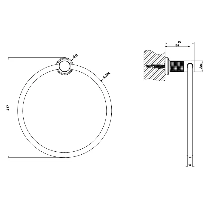 Полотенцедержатель настенный кольцевой
