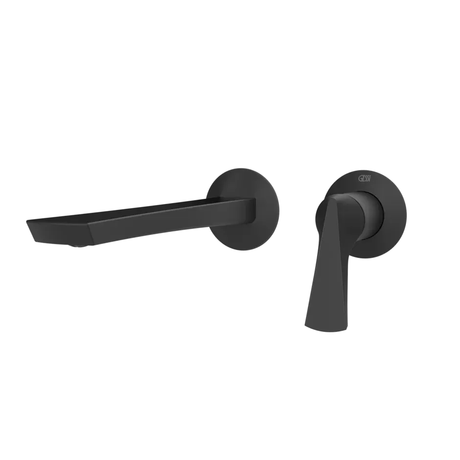 Внешняя часть настенного смесителя для раковины.