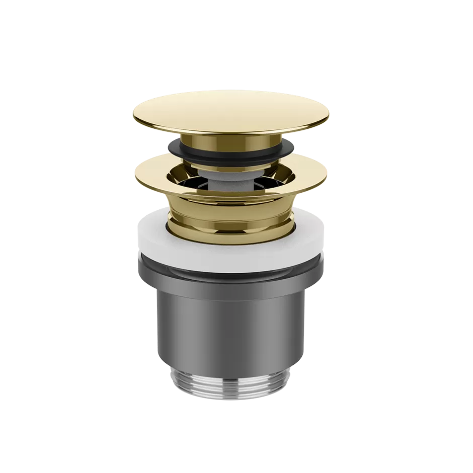 01431.710 Сливной патрубок для раковины 2-в-1 'Stop&Go': отвинчиваемый и заменяемый, всегда открытый механизм — все в одном корпусе.