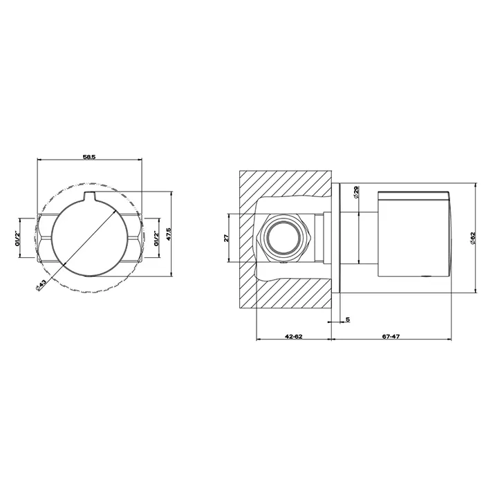 Gessi Emporio shower Внешняя часть для запорного вентиля, цвет: Finox Brushed Nickel