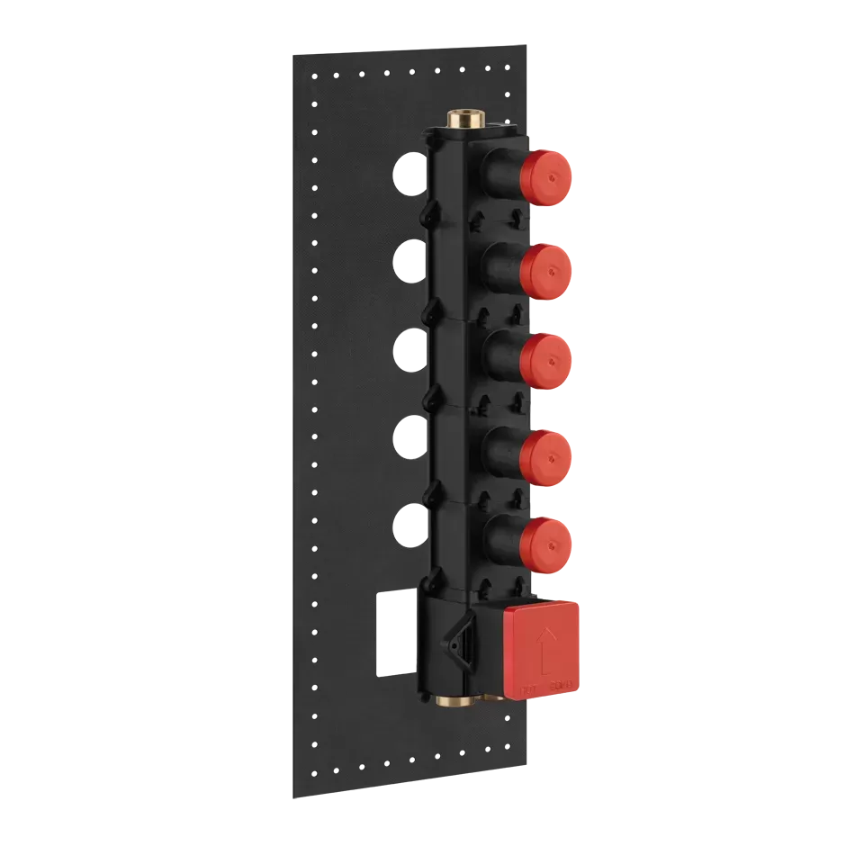 Встраиваемая часть для термостатического смесителя с 5 независимыми выходами высокой производительности