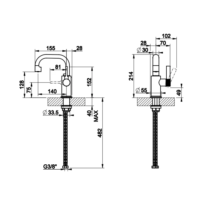 Смеситель для раковины INCISO 031 Chrome GESSI