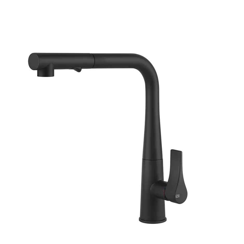 Смеситель для кухни вытяжной излив PROTON 299 Black XL GESSI