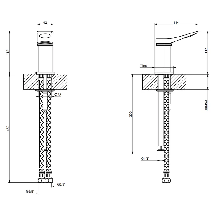 Смеситель для раковины RILIEVO 031 Chrome GESSI