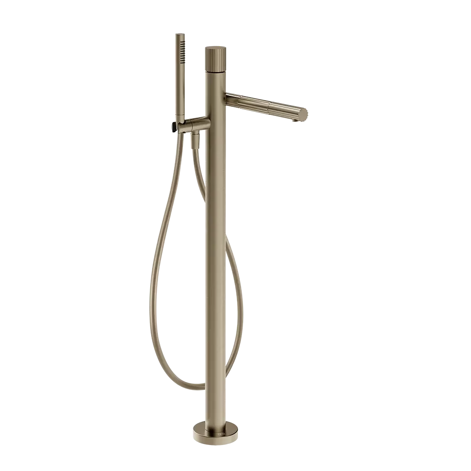 Смеситель для ванны напольный с душевым набором GESSI INCASTRI 149 Finox Brushed Nickel