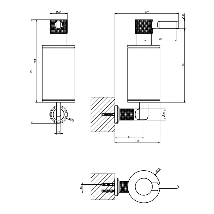 Дозатор для жидкого мыла настенный белое стекло INCISO 031 Chrome GESSI